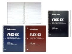 FLEX EX, BOOK 8X10.5" 100 PAGES,RULED ASSTCOLORS