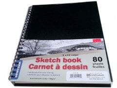 Hard Cover Coil Sketch Book 80 sheets 9"x12"  Acid Free