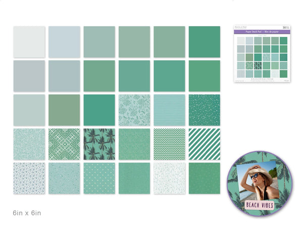 Paper Pad: 6"x6" Color Theme Stack Pad x30 100GSM B) Green