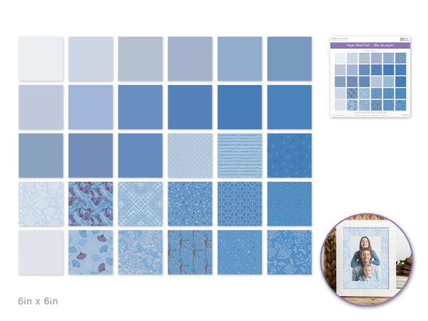Paper Pad: 6"x6" Color Theme Stack Pad x30  100GSM D) Blue