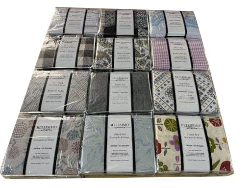 Bellisimo – 4PC Sheet Set for 14 inch mattresses – Printed Full / PVC Handle Bag - Brantford Surplus