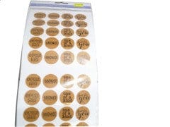 5x12" Sentiment Seals Photo Safe Stickers..Kraft Sentiments