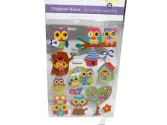 3D Handmade Chipboard Stickers Owl Frenzy