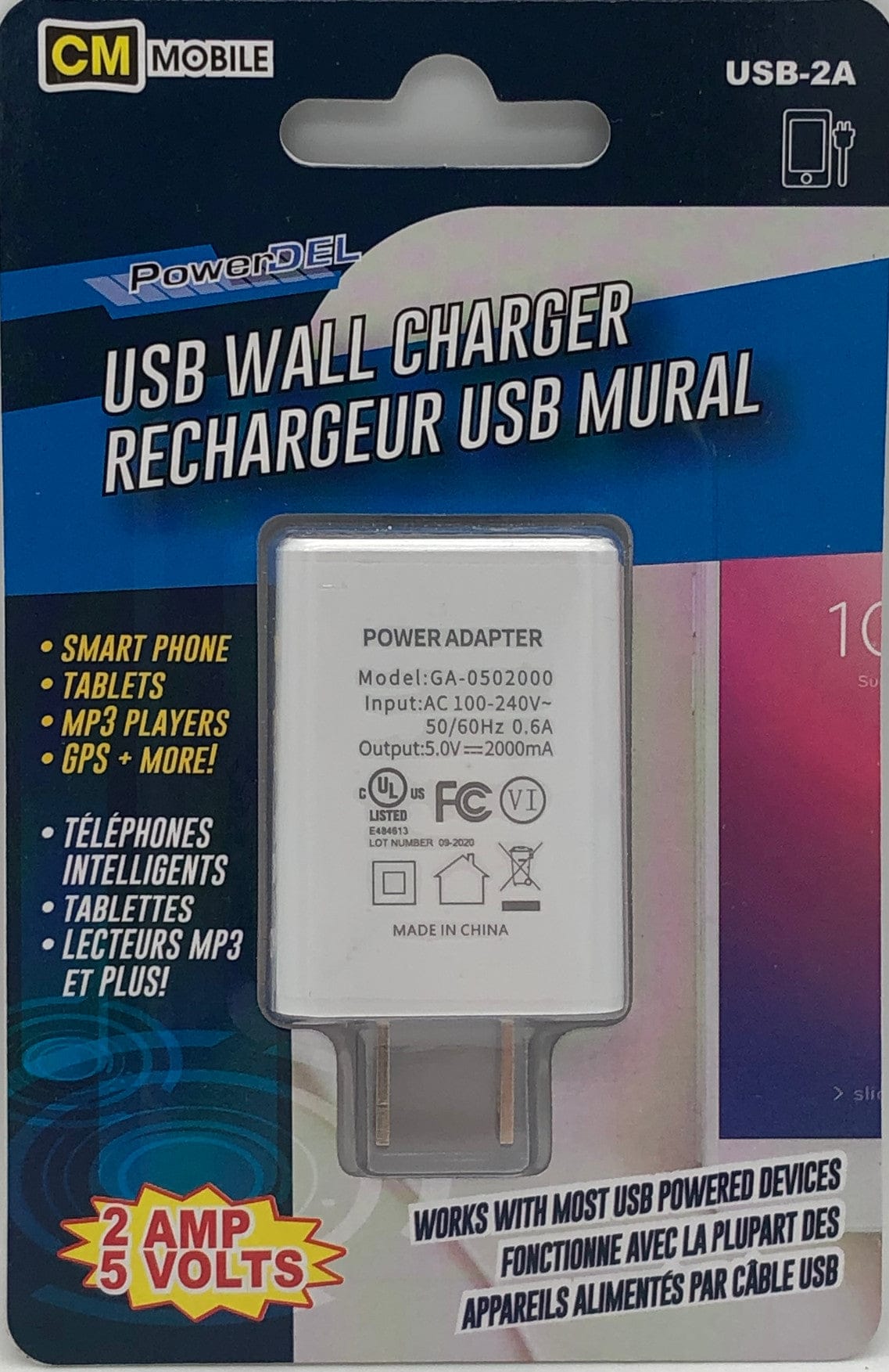 Wall charger USB 2 amp - Brantford Surplus