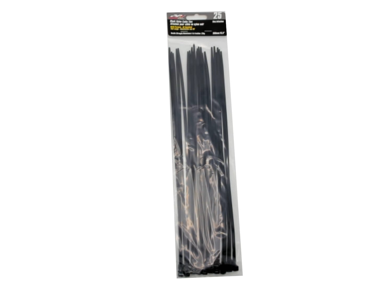 Black nylon cable ties 13.8 inch 25 pack UV resistant 22kg Precision Acoustics - Brantford Surplus