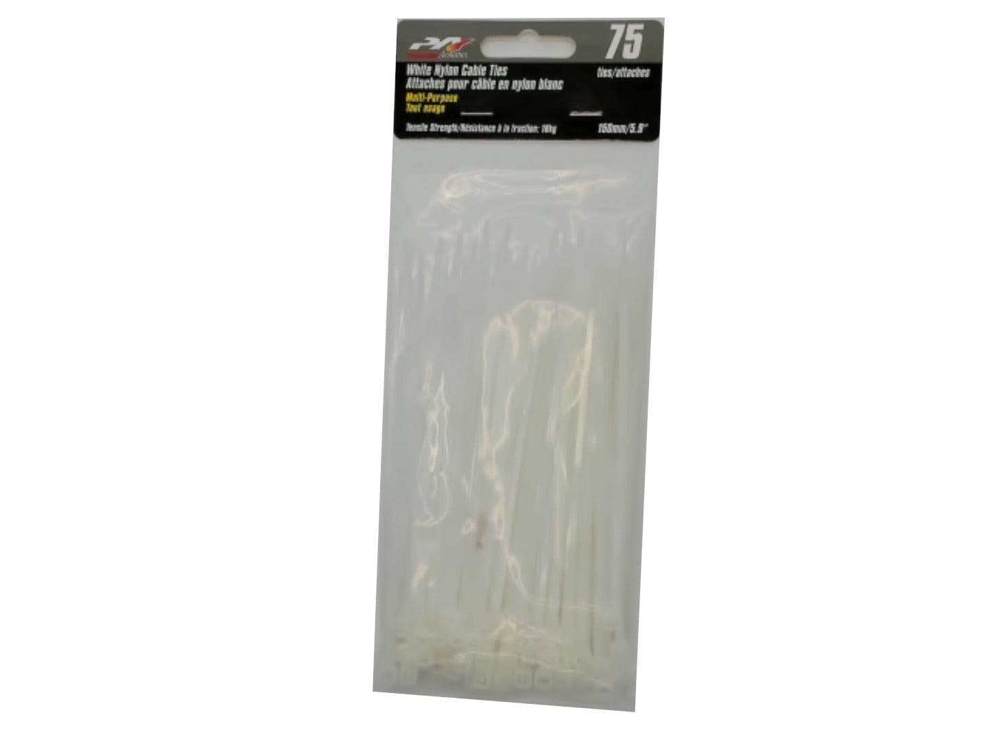 White nylon cable ties 5.9 inch 75 pack 18kg Precision Acoustics - Brantford Surplus