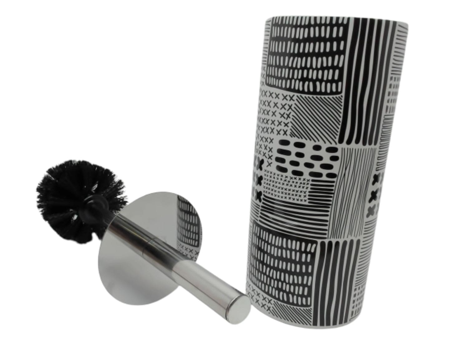 Round ceramic printed toilet brush - Brantford Surplus