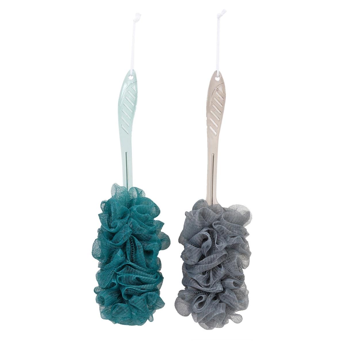 Bath Sponge w Handle 42x9cm, 2 - asst, ht Bodico - Brantford Surplus