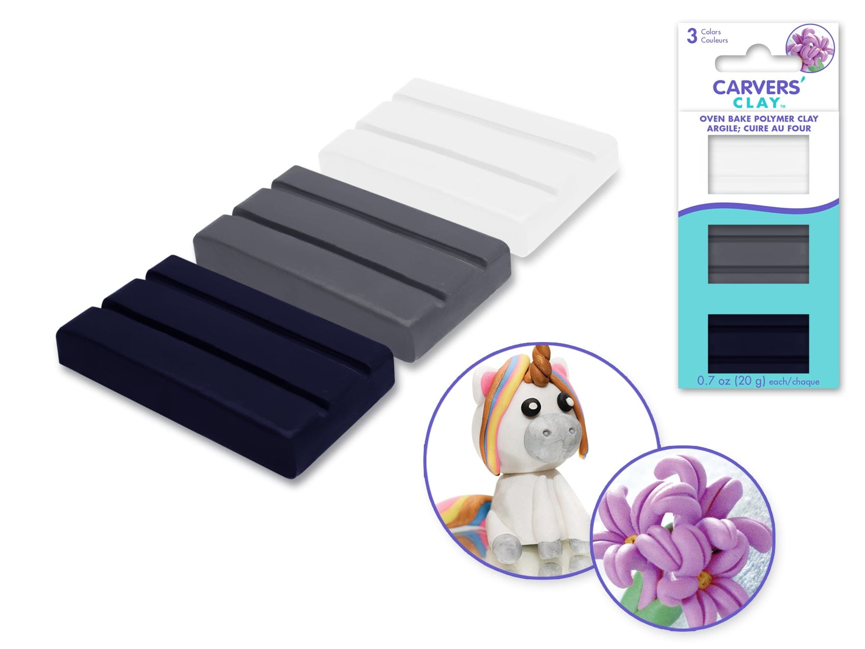 Carvers' Clay: 60g Polymer Oven - Bake Asst 3 - col 20g eaE) CLASSIC - Brantford Surplus