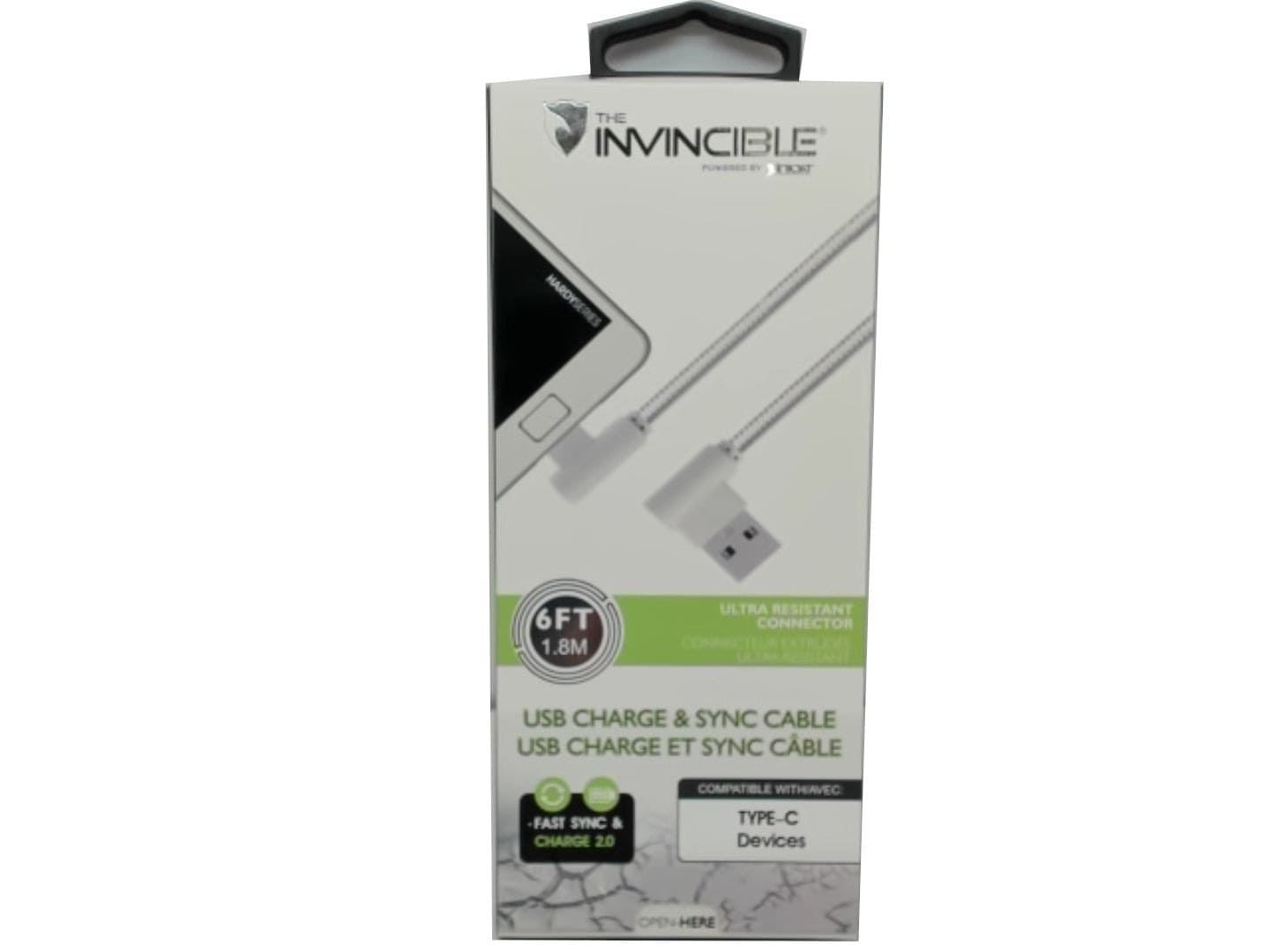 Charge and sync USB cable to Type - C 6 feet long fast charge - Brantford Surplus