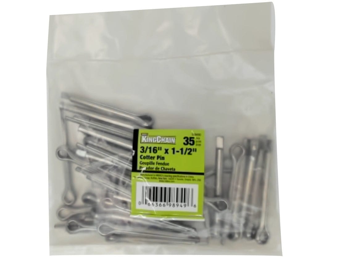 Cotter Pins 3/16" x 1 - 1/2" 35pk. Kingchain - Brantford Surplus