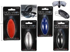 Eye glasses visor clip 4 colours - excel vision - Brantford Surplus