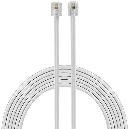 Phone Line Cord White 15 foot