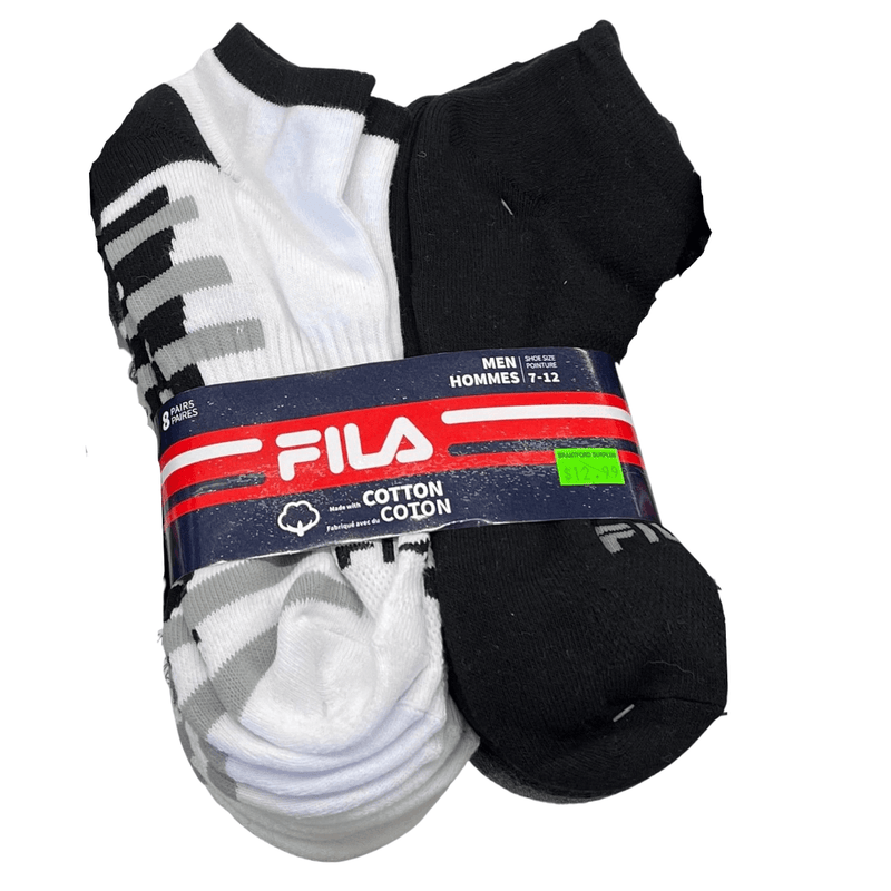 Socks Mens 8pk Size 7-12 Cotton Ankle Asst Colours Fila