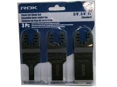 Flush cut blade set 3 pc 3/8 3/4 1 - 1/4 standard - Brantford Surplus