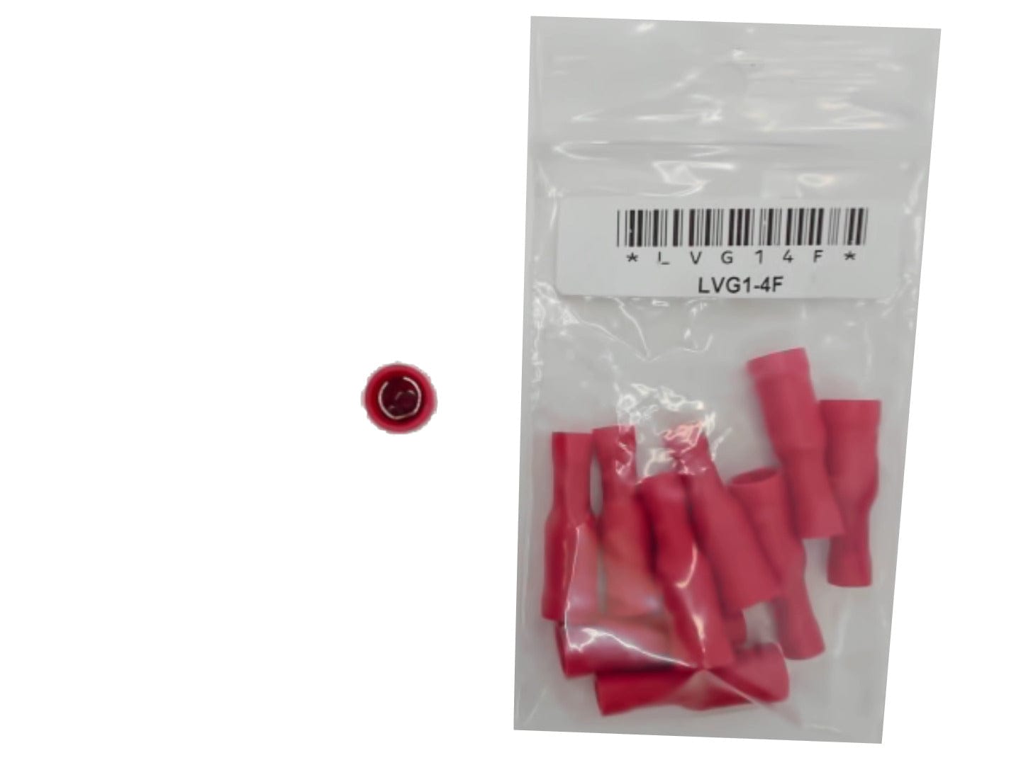 Fully Insulated Female Bullet Stud Size (mm): 4 / 0.156 - Red bag of 10 - Brantford Surplus