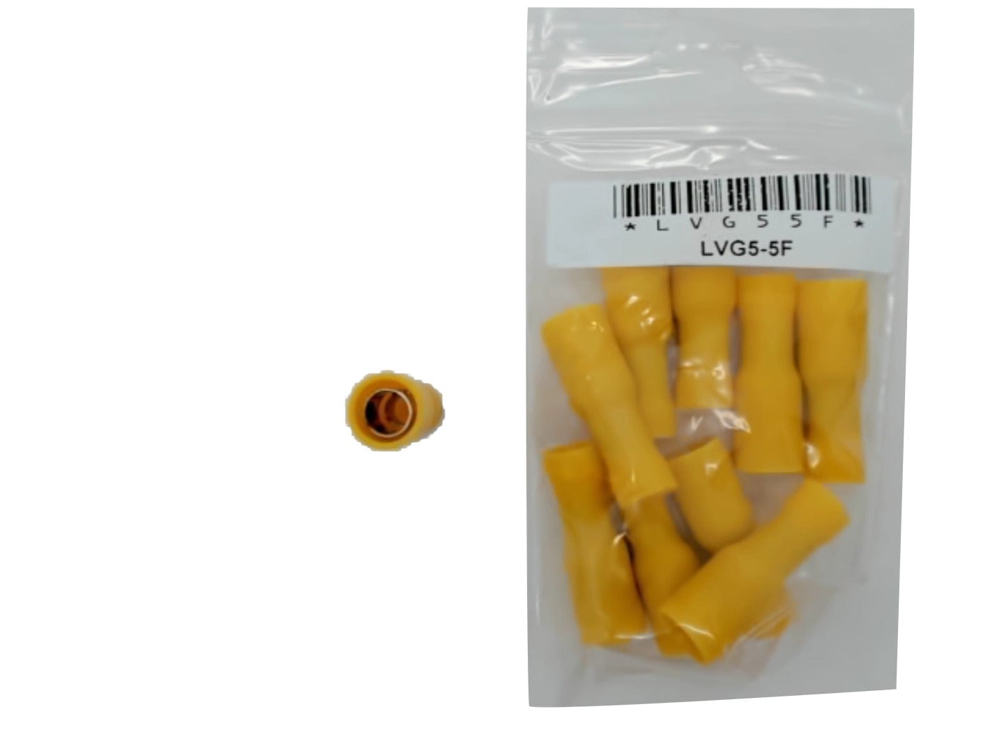 Fully Insulated Female Bullet Stud Size (mm): 5 / 0.195 - Yellow bag of 10 - Brantford Surplus