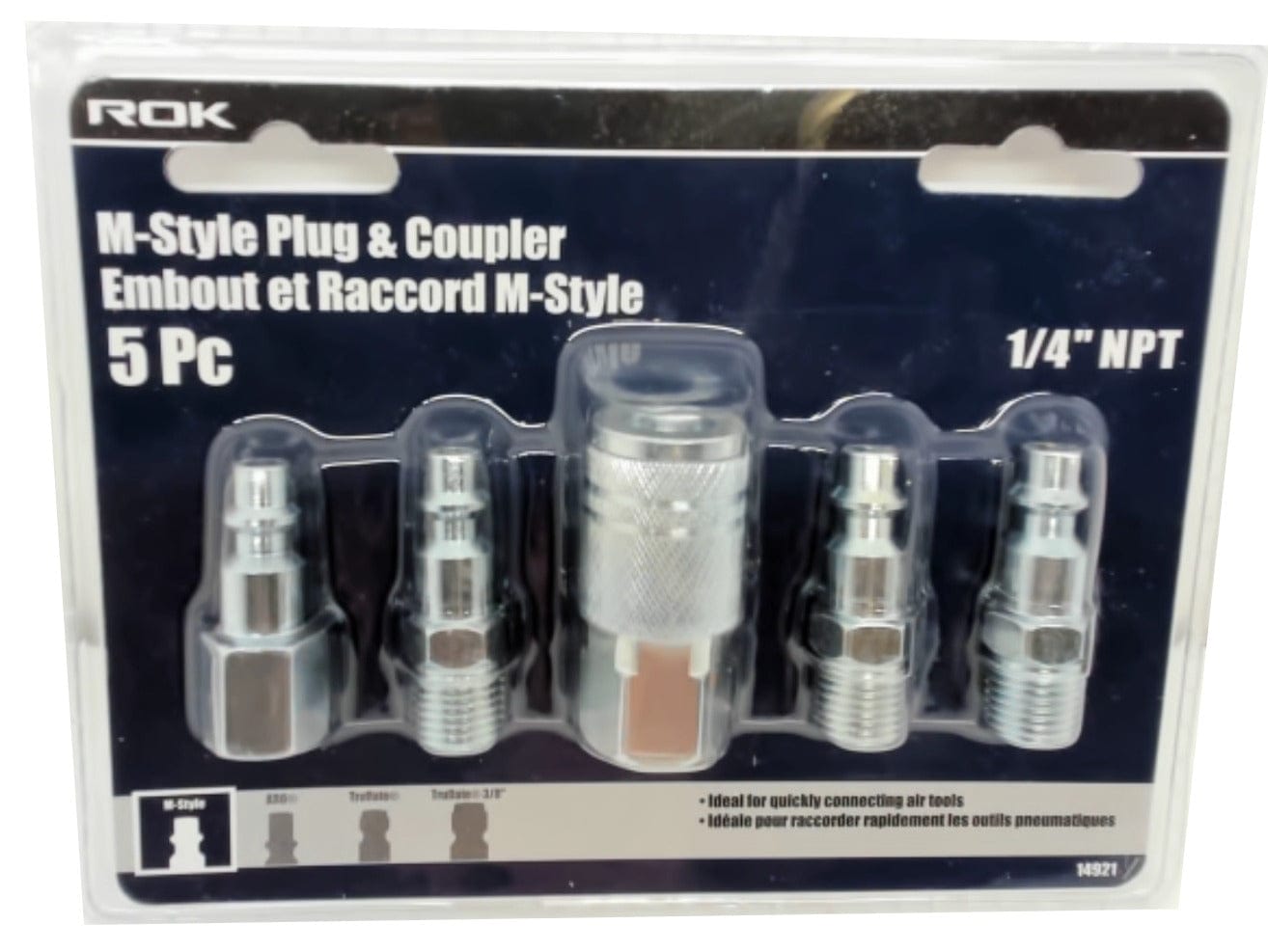 M - Style plug and coupler 5 pc 1/4 inch set - Brantford Surplus