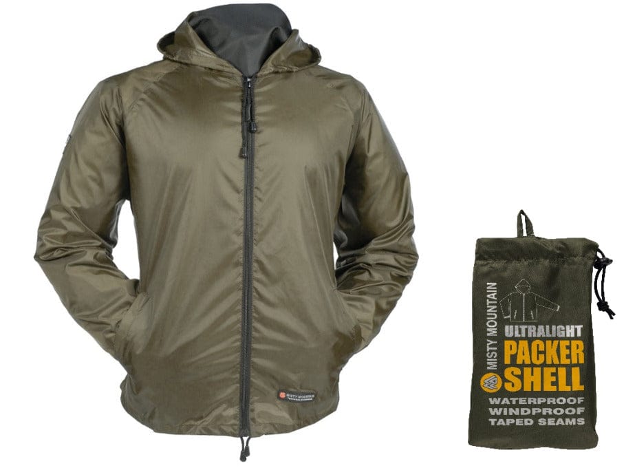 Men's ultralight packer shell army Medium - Brantford Surplus