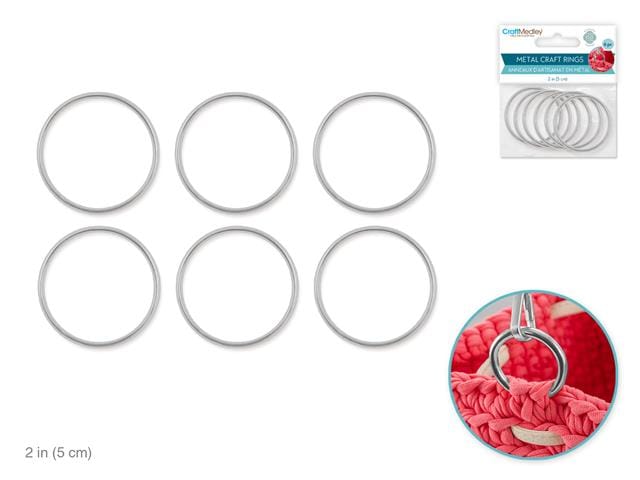 Metal Rings: 2" 6pc Silver Galvanized - Brantford Surplus