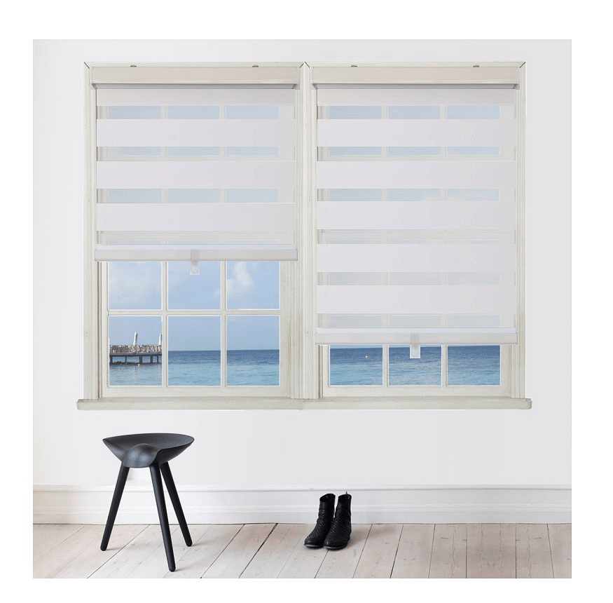 Olivia Stone Polyester Light Filtering Cordless Zebra Blinds - Brantford Surplus