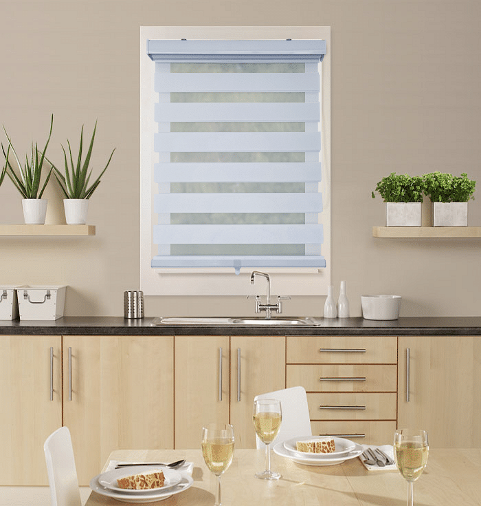 Olivia Stone Polyester Light Filtering Cordless Zebra Blinds - Brantford Surplus