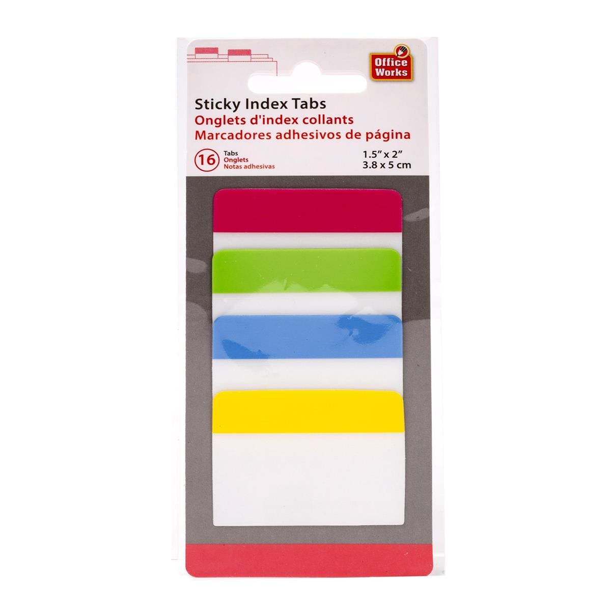O.WKs. 16 - sheets Sticky Index tab 5 x 3.8 cm, 4C, OOP - Brantford Surplus
