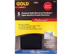 Sandpaper aluminum oxide waterproof 5 pc - Brantford Surplus