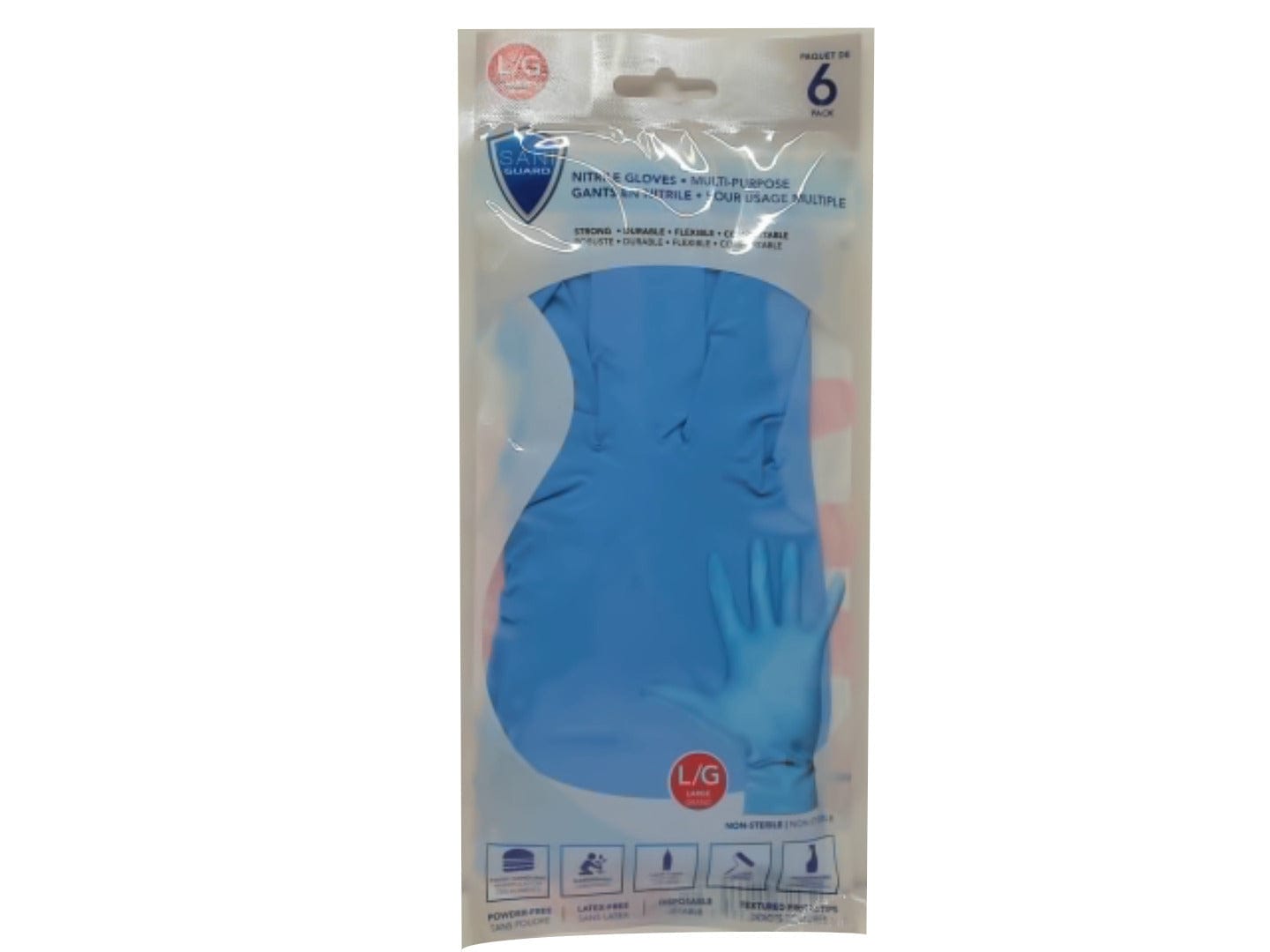 Sani - guard nitrile gloves large 6 pack - Brantford Surplus