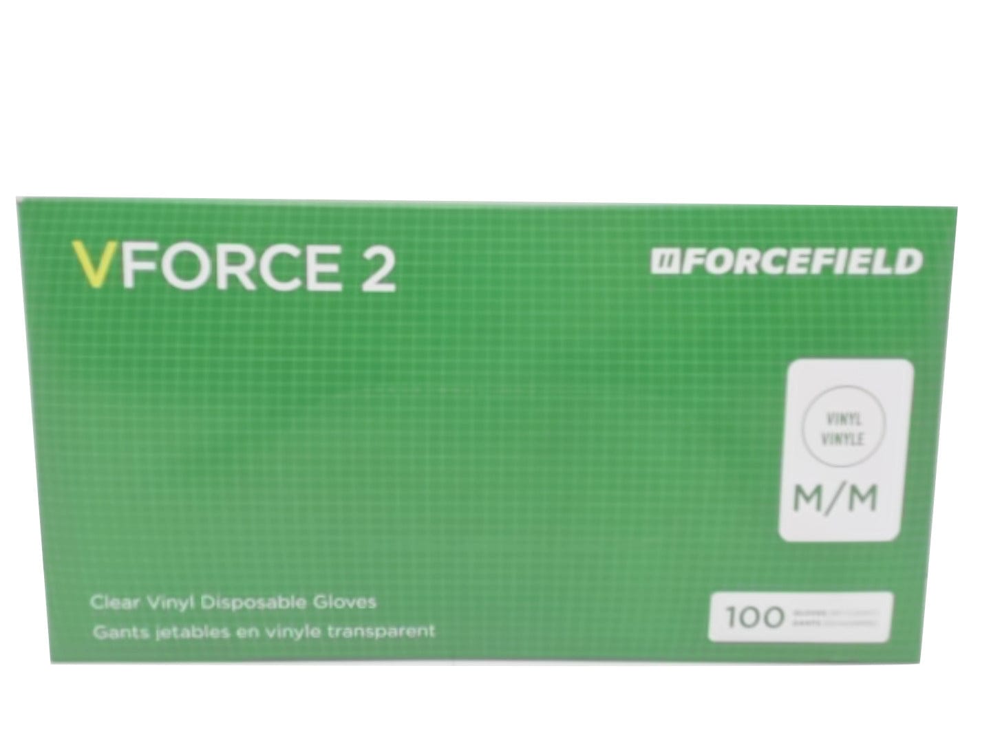 Vinyl Gloves Medium 100pk. Disposable Clear Or Blue Vforce 2 - Brantford Surplus